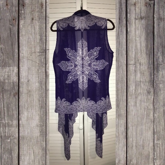 Chico’s Paisley Handkerchief Vest Purple - Picture 4 of 6